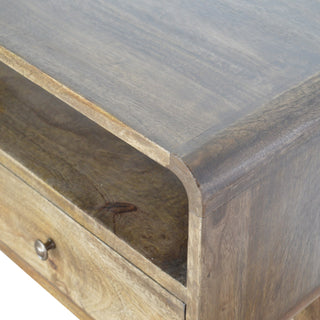 Curved Console Table in Grey-Wash Finish