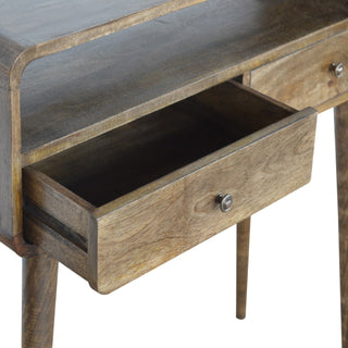 Curved Console Table in Grey-Wash Finish