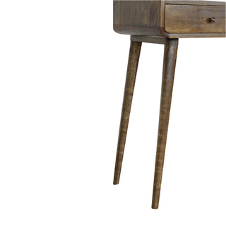 Curved Console Table in Grey-Wash Finish