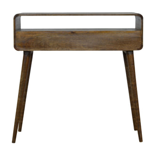 Curved Console Table in Grey-Wash Finish