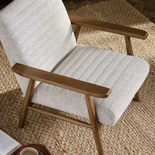 Ivy Sand Chenille Tweed Upholstered Armchair