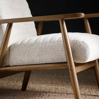 Ivy Sand Chenille Tweed Upholstered Armchair