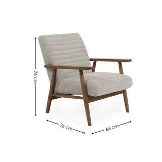 Ivy Sand Chenille Tweed Upholstered Armchair