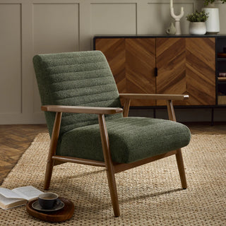 Ivy Olive Chenille Upholstered Armchair