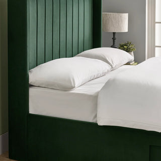 Velvet Upholstered Ottoman Bed, Bottle Green