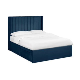 Velvet Upholstered Ottoman Bed, Bottle Green