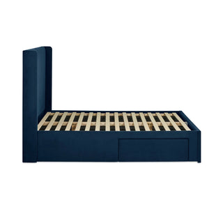 Velvet Upholstered Ottoman Bed, Bottle Green