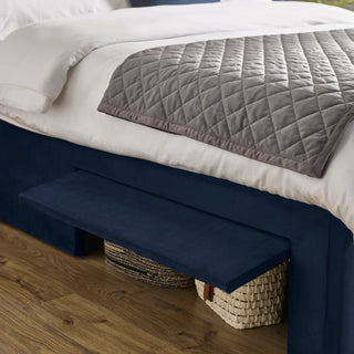 Velvet Upholstered Ottoman Bed, Bottle Green
