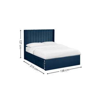 Velvet Upholstered Ottoman Bed, Bottle Green