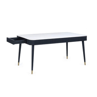 Louis Fluted Stone Top Dining Table with Drawers