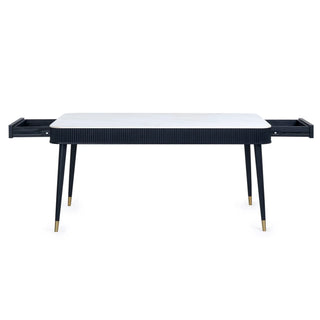 Louis Fluted Stone Top Dining Table with Drawers