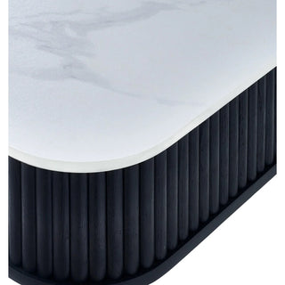Louis Fluted Stone Top Dining Table with Drawers