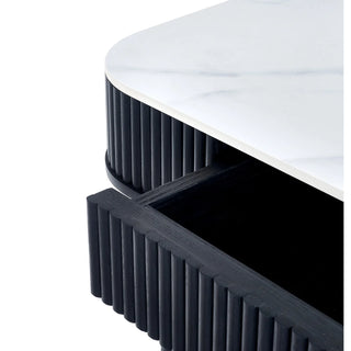 Louis Fluted Stone Top Dining Table with Drawers