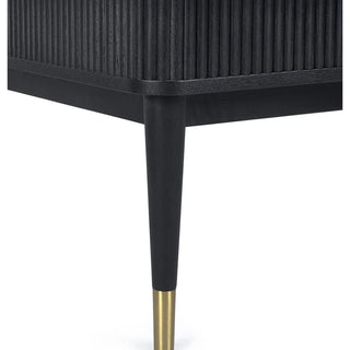 Louis Black Fluted Stone Top Coffee Table with 2 Drawers