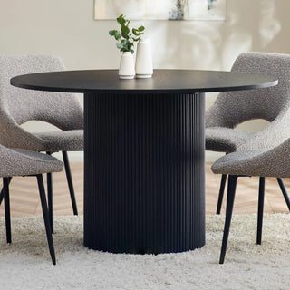 Louis Round Dining Table, Black Finish