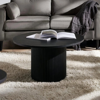 Louis Black Fluted Round Coffee Table
