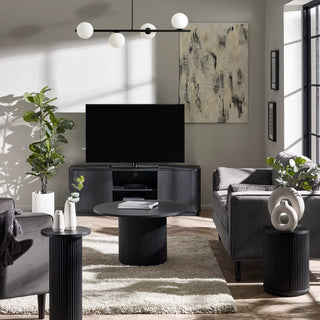 Louis Black Fluted Round Coffee Table