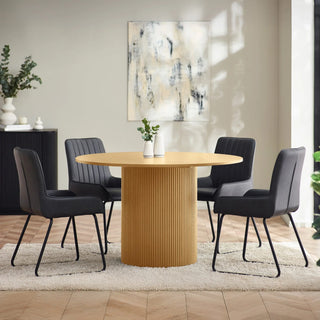 Louis Round Dining Table, Black Finish