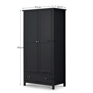 Maine 2 Door Combination Wardrobe - Anthracite