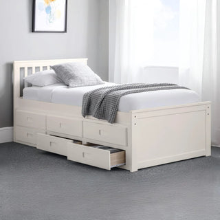 Maisie Bed with Underbed and Drawers, Surf White