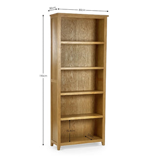 Mallory Tall Bookcase, Oak Wood