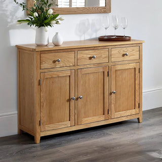 Mallory Large Sideboard, Oak Wood
