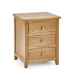 Mallory Oak 3 Drawer Bedside Tables – Set of 2