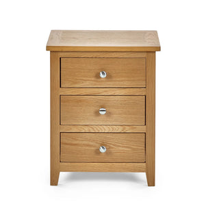 Mallory Oak 3 Drawer Bedside Tables – Set of 2
