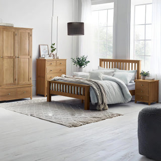 Mallory Oak 3 Drawer Bedside Tables – Set of 2