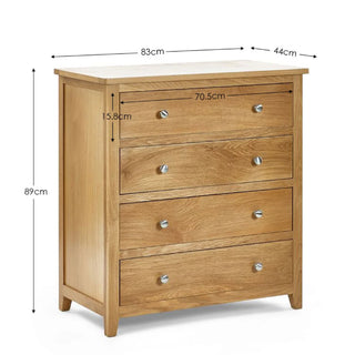 Mallory 4 Drawer Chest – Oak Wood