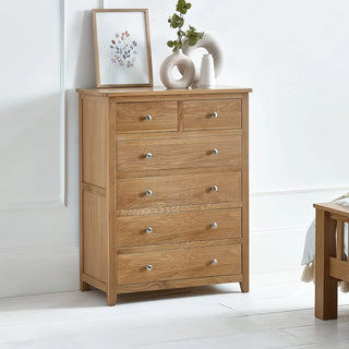 Mallory 4+2 Drawer Chest – Oak Wood