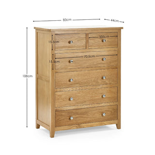 Mallory 4+2 Drawer Chest – Oak Wood