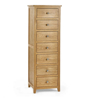 Mallory 7 Drawer Narrow Chest – Oak Wood