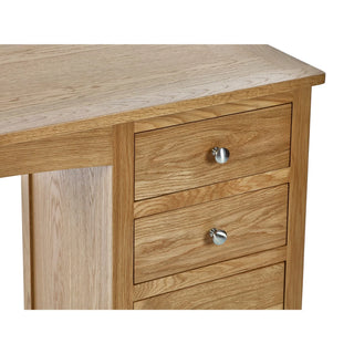 Mallory Single Dressing Table & Stool Set, Oak Wood
