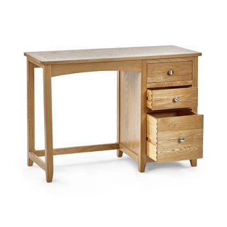 Mallory Single Dressing Table & Stool Set, Oak Wood