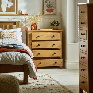 Marlborough 4 Drawer Chest – Oak Wood