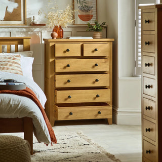 Marlborough 4+2 Drawer Chest – Oak Wood