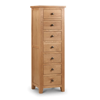 Marlborough 7 Drawer Narrow Chest – Oak Wood