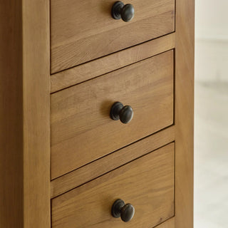 Marlborough 7 Drawer Narrow Chest – Oak Wood