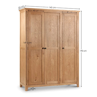 Marlborough 3 Door Wardrobe, Oak Wood