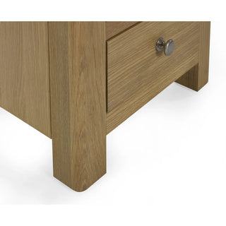 Set of 2 Memphis 3 Drawer Bedside Table, Oak Wood