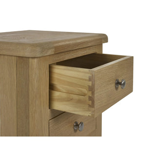 Set of 2 Memphis 3 Drawer Bedside Table, Oak Wood