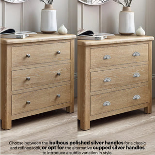 Memphis Limed Oak 3 Drawer Chest