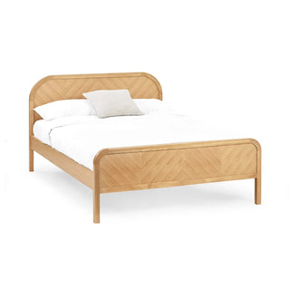 Milo Chevron Solid Oak Wood Bed Frame