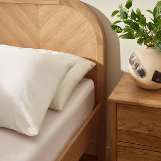 Milo Chevron Solid Oak Wood Bed Frame
