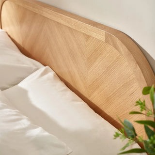 Milo Chevron Solid Oak Wood Bed Frame