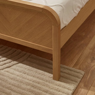 Milo Chevron Solid Oak Wood Bed Frame