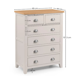 Richmond 4+2 Drawer Chest, Oak Wood