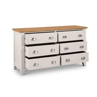 Richmond 6 Drawer Wide Chest, Oak Wood
