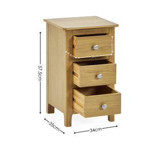Set of 2 Somerset 3 Drawer Bedside Tables